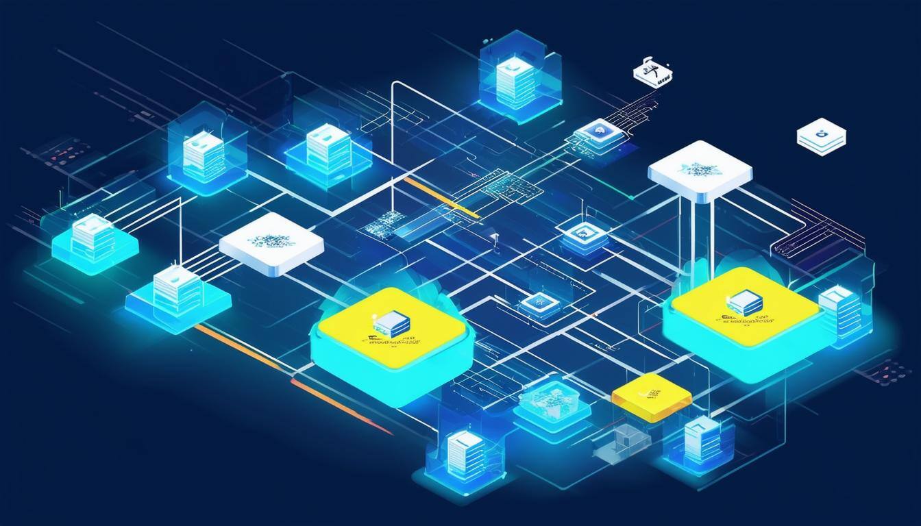 A graphic showing a scalable architecture or system diagram