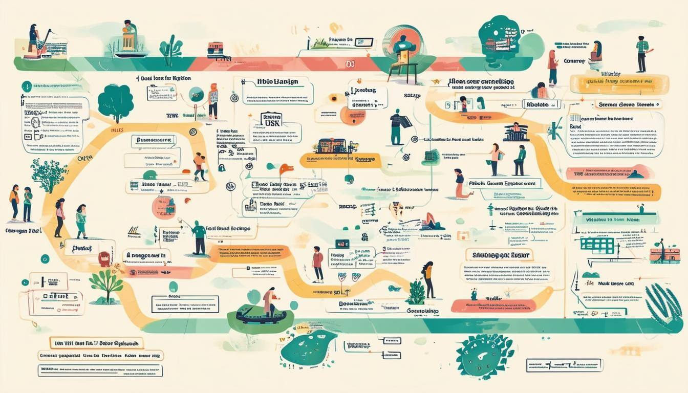 A mockup or illustration of a usercentered design journey map