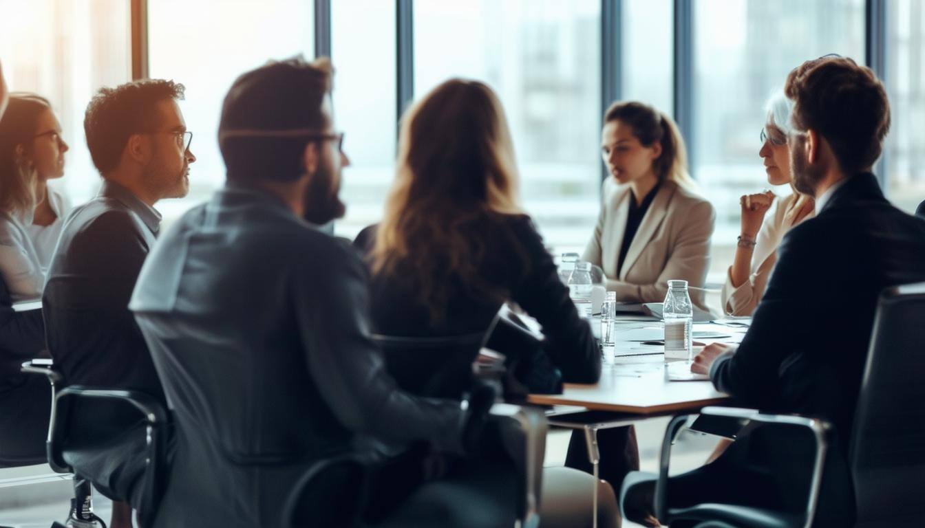 Group of people in a conference room