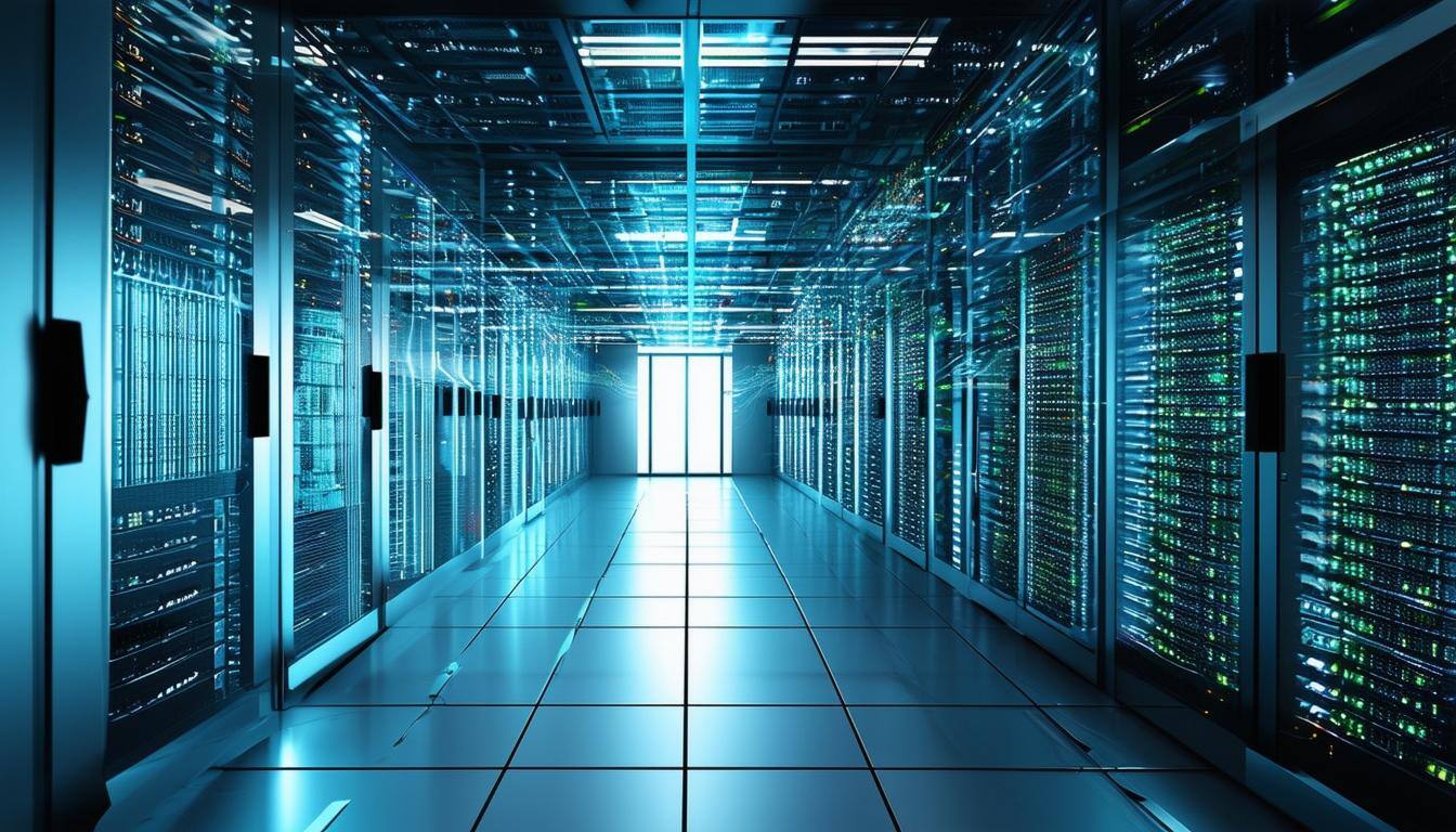 Graphic of a server room.